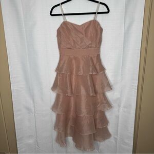 DVC Dolce Vita Collection tiered ruffle dress neutral pearl straps girlhood